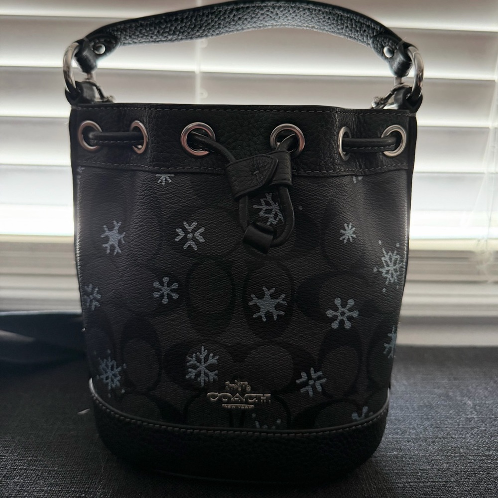 Coach Bucket Bag with Snowflake Print